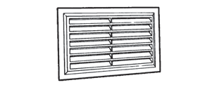 BM72/1 Compartment and Door Ventilation Face fitting fixed louvred grille plastic vent with large flange